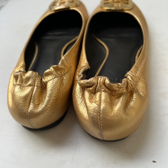 Tory Burch Gold Slip on Shoes Ballet Flats Size 6 1/2 M - Picture 5 of 10
